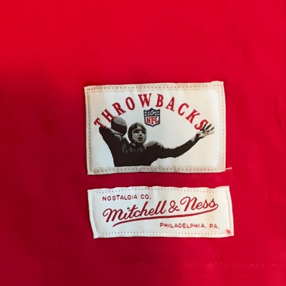 Red Mitchell & Ness Deion Sanders Shirt with Number Print - Picture 4 of 6